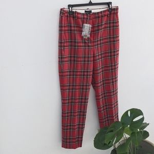J. Crew High Rise Cameron Pant in Red Stewart Tartan
